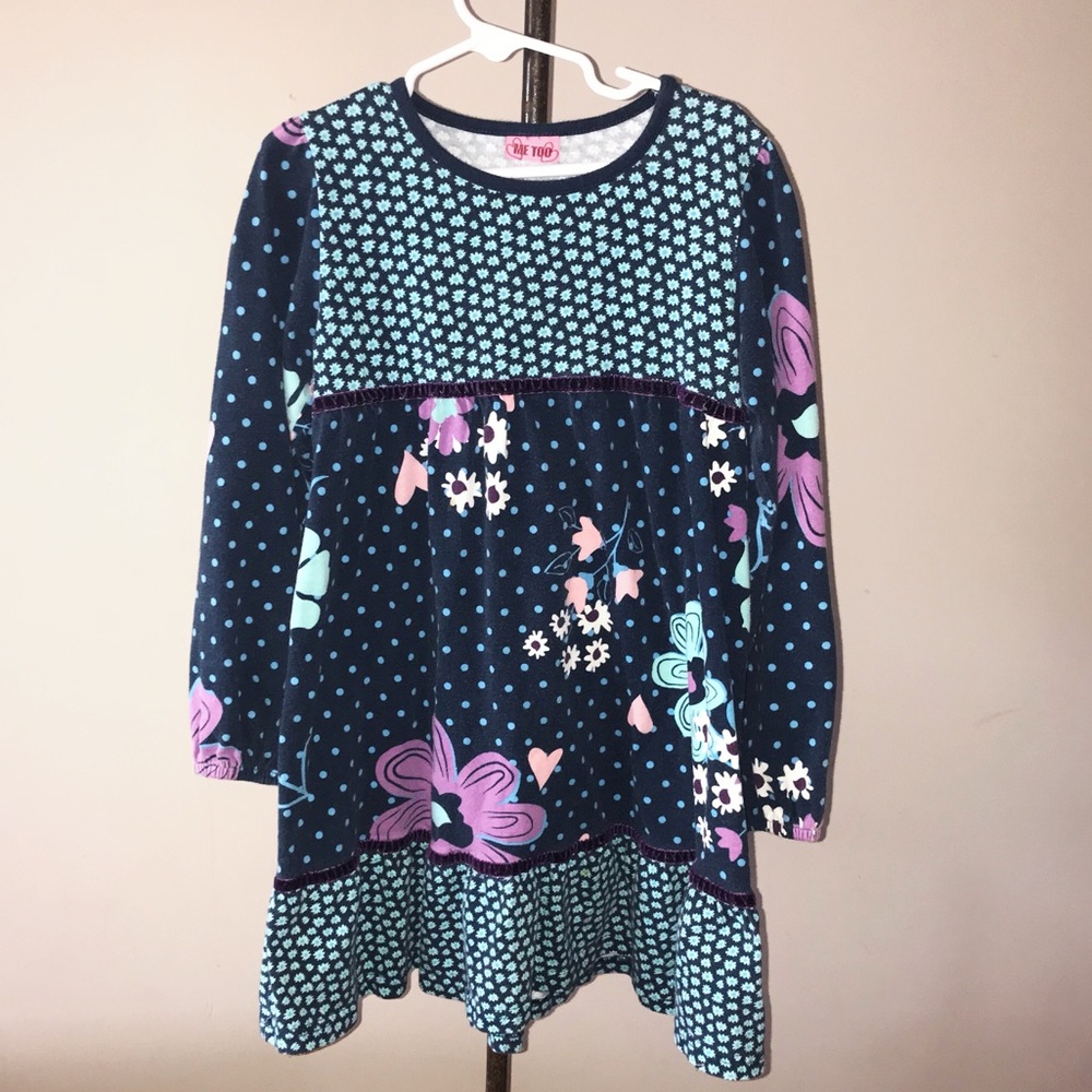 Girls “Me Too” ruffled dress